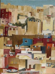 Dos civilizaciones. Tánger. Marruecos. Tríptico (2 de 3). Óleo, lienzo. 80x60 cm. 2024